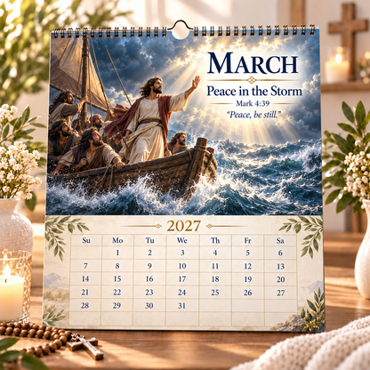 ⏰Limited Stock 50% OFF - 📖✨2027 Bible Verses for Strength Wall Calendar