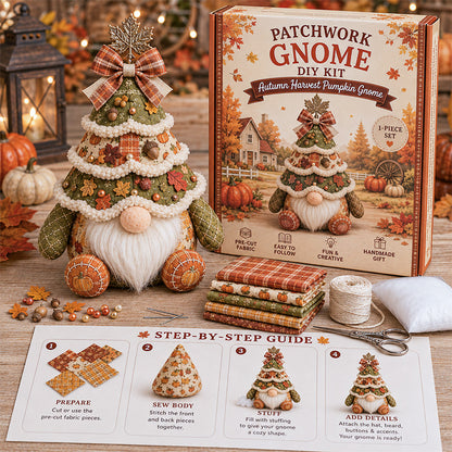 DIY Patchwork Christmas Tree Gnome Kit 🎄🧵