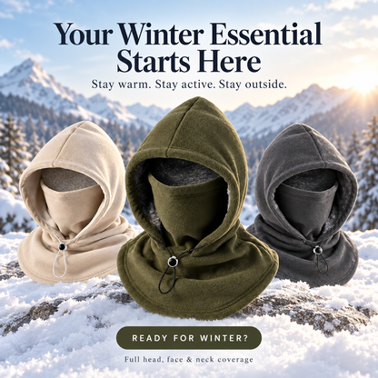 ⏰Limited Stock 49% OFF -  ❄️ Winter Fleece Balaclava Hood – Full Face, Head & Neck Protection For Cold Weather Outdoors
