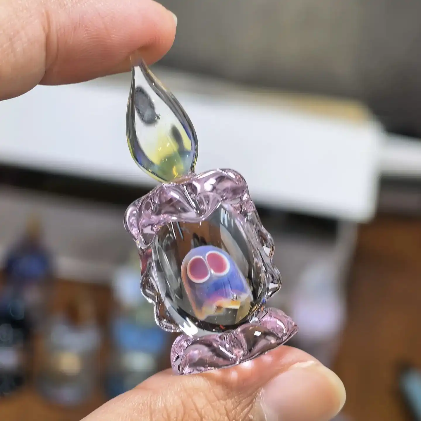 Ghost in a Candle Glass Figurine 👻🕯️ – Handmade Halloween Decor
