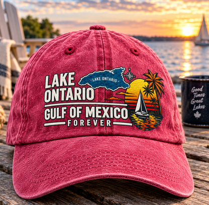 🔥 Lake Ontario & Gulf Forever Vintage Embroidered Cap 🌊