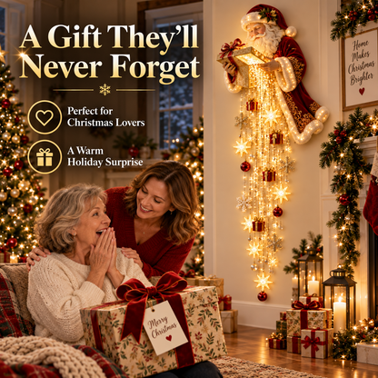 🔥Last Day 50% OFF- 🎅 Santa’s Magical Gift Starfall Cascade™ | Lighted Christmas Wall Decor
