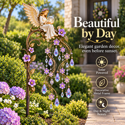 🪽 Angel Wings Crystal Cascade™ Solar Garden Light