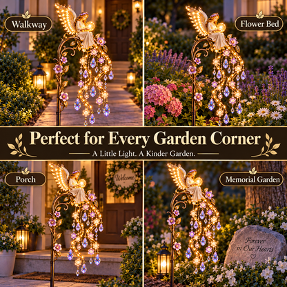 🪽 Angel Wings Crystal Cascade™ Solar Garden Light