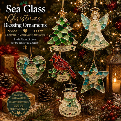 ✨ Stained Sea Glass Style Christmas Ornaments