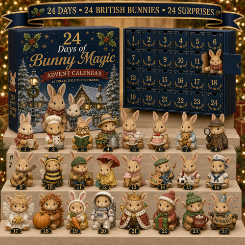 CHRISTMAS KICKOFF 49% OFF - 2026 British Bunnies Blind Box - 24‑Day Festive Countdown, Bunny Figurines Blind Box - Gift For Bunny Lovers
