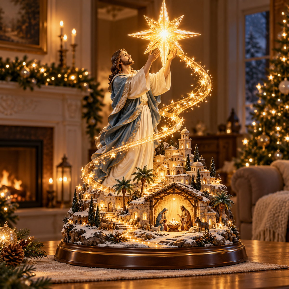 Bethlehem Star of Hope illuminated Christian Christmas display