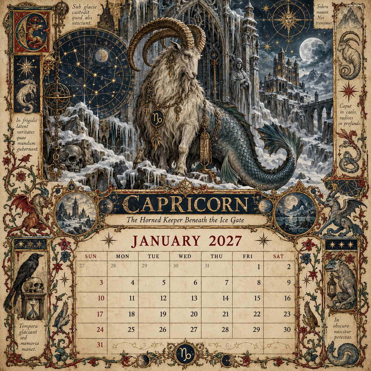 2027 Zodiac Grimoire Calendar™ | 12 Signs, 12 Forbidden Chapters