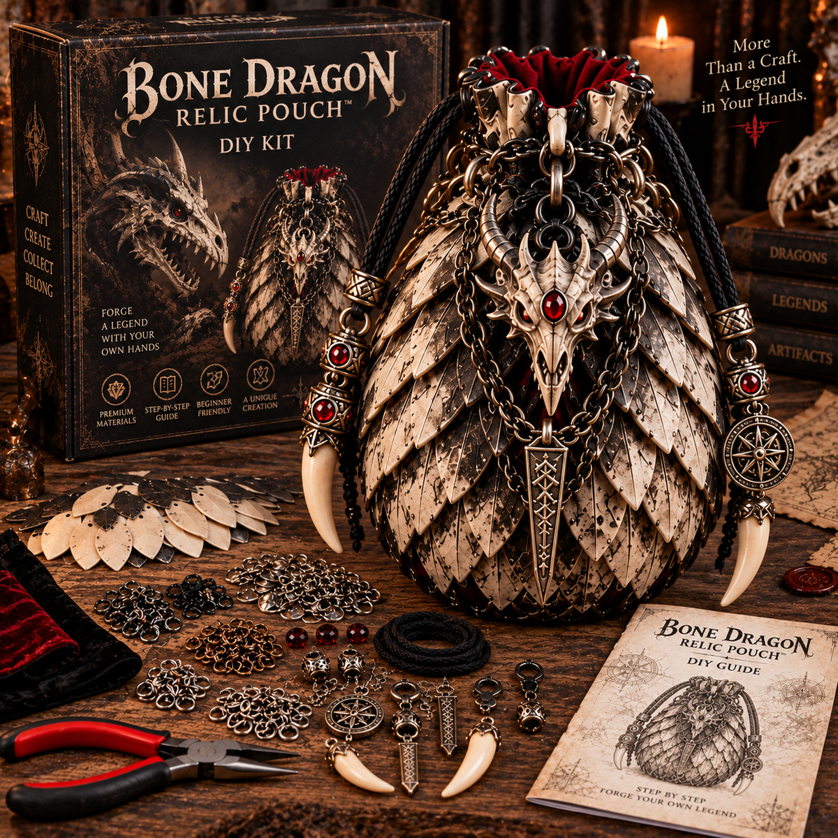 🧿⚔️ Legendary Relic Pouch DIY Kit™ – Fantasy Chainmail Scale Craft