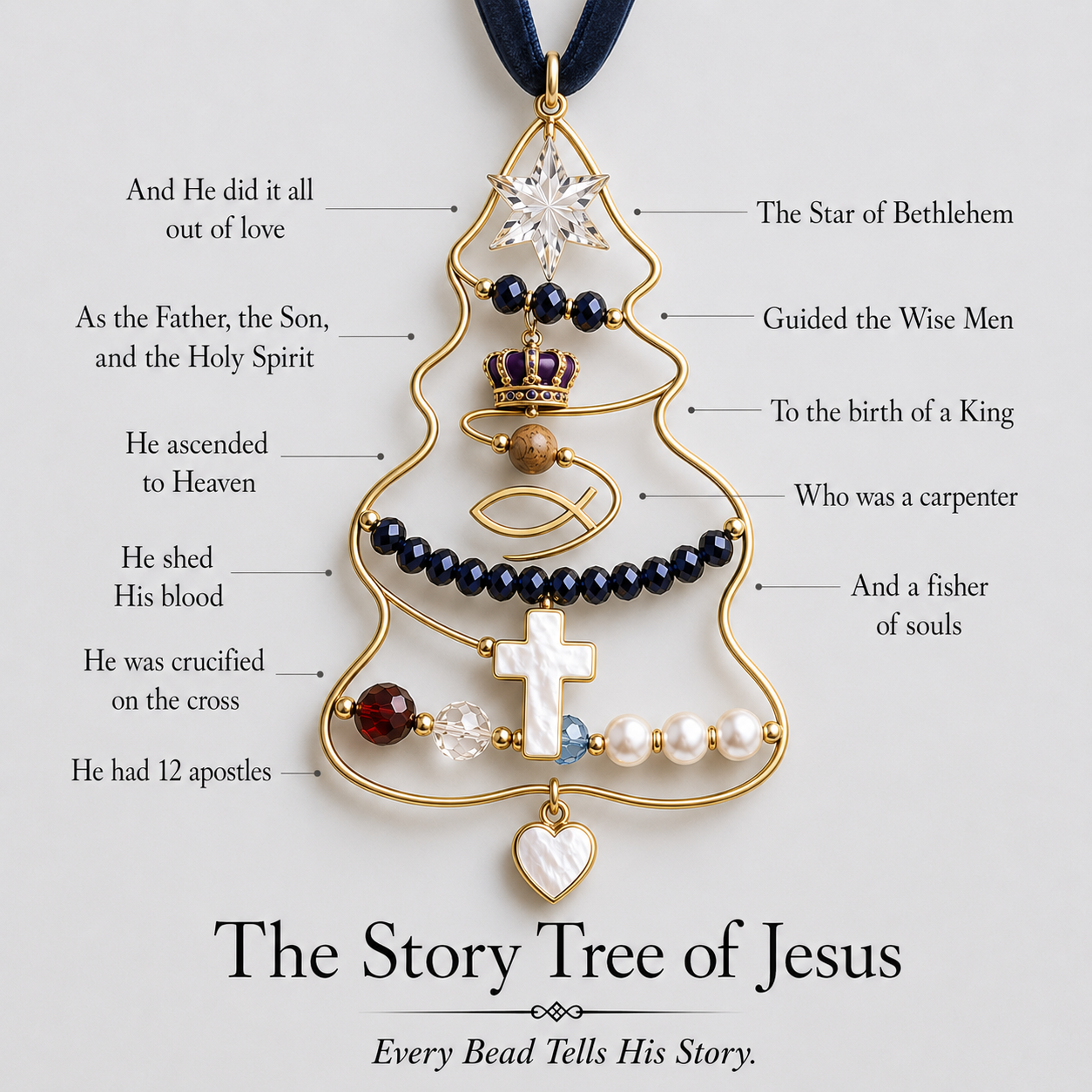 ✝️🎄The Story of Jesus Christmas Keepsake: Every Bead Tells His Story