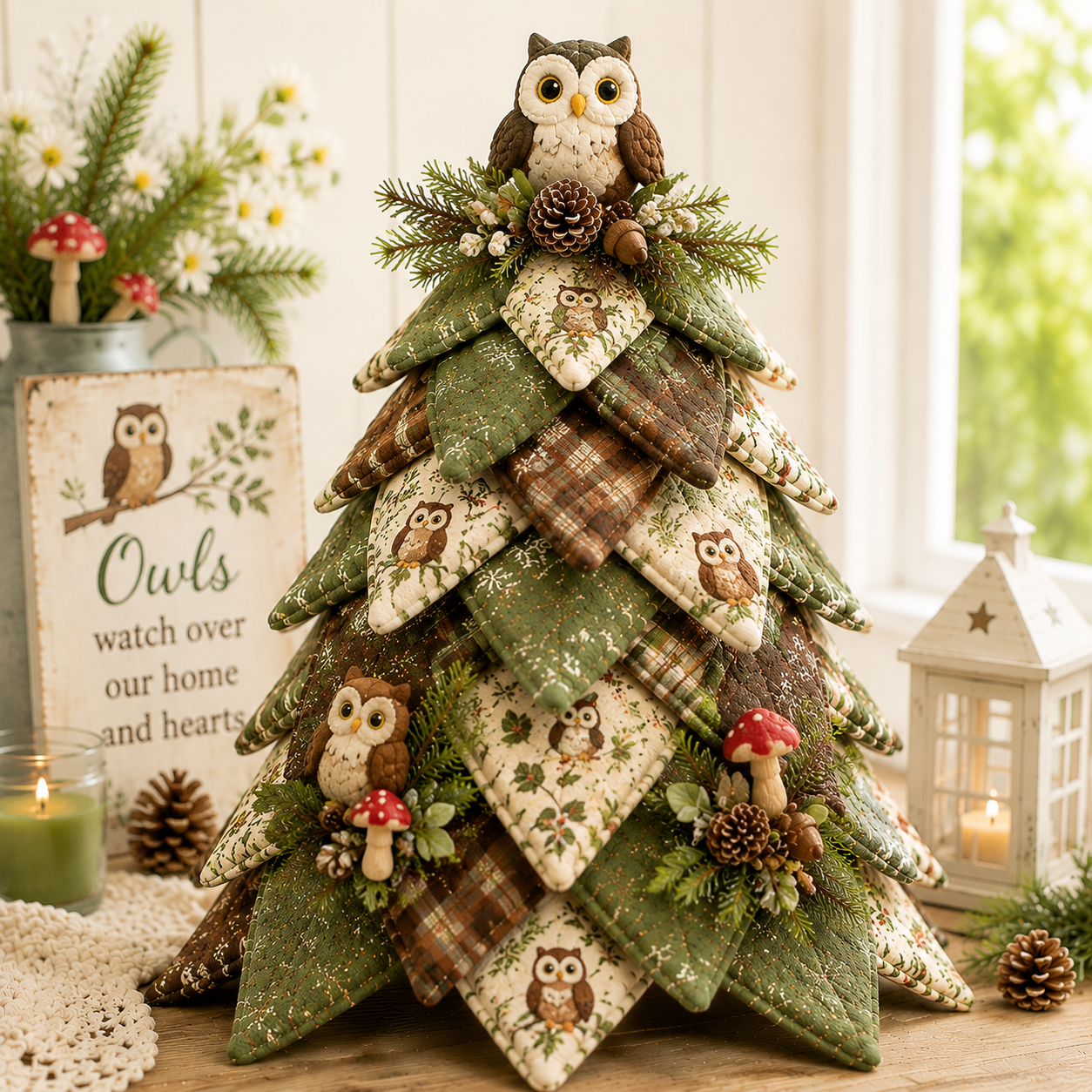 DIY Quilted Bird Christmas Tree Kit 🎄 | Handmade 3D Fabric Holiday Decoration with Cardinal, Hummingbird & Woodland Bird Designs