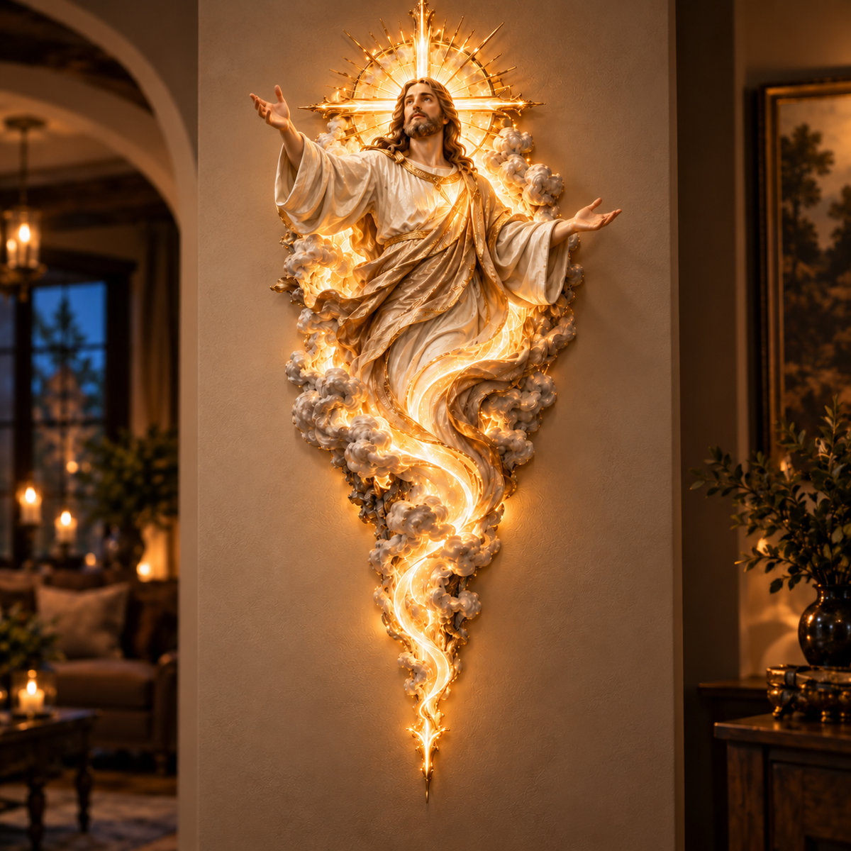 🔥Last Day 49% OFF -  ✝️ Light of the World Jesus Wall Sculpture – A Radiant Symbol of Faith for the Home