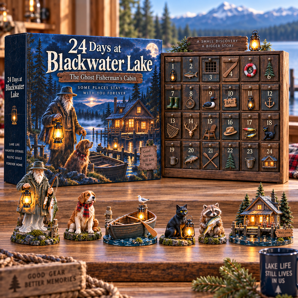 ⏰Limited Stock 50% OFF -🌙🎣 24 Days at Blackwater Lake – The Ghost Fisherman’s Cabin Collection 🏕️👻