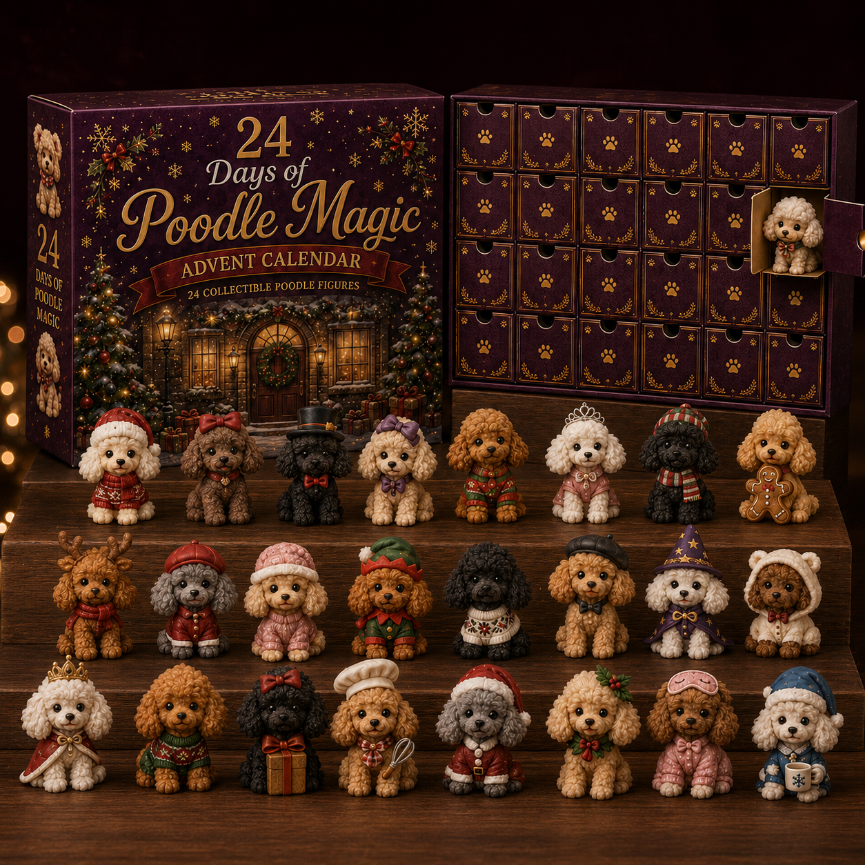 24 Poodle collectible figures