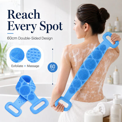 🚿 Double-Sided Silicone Back Scrubber – Long Exfoliating Bath Brush
