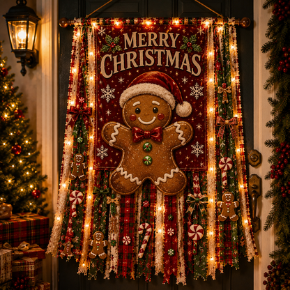 Lighted Christmas Door Hanging Decor