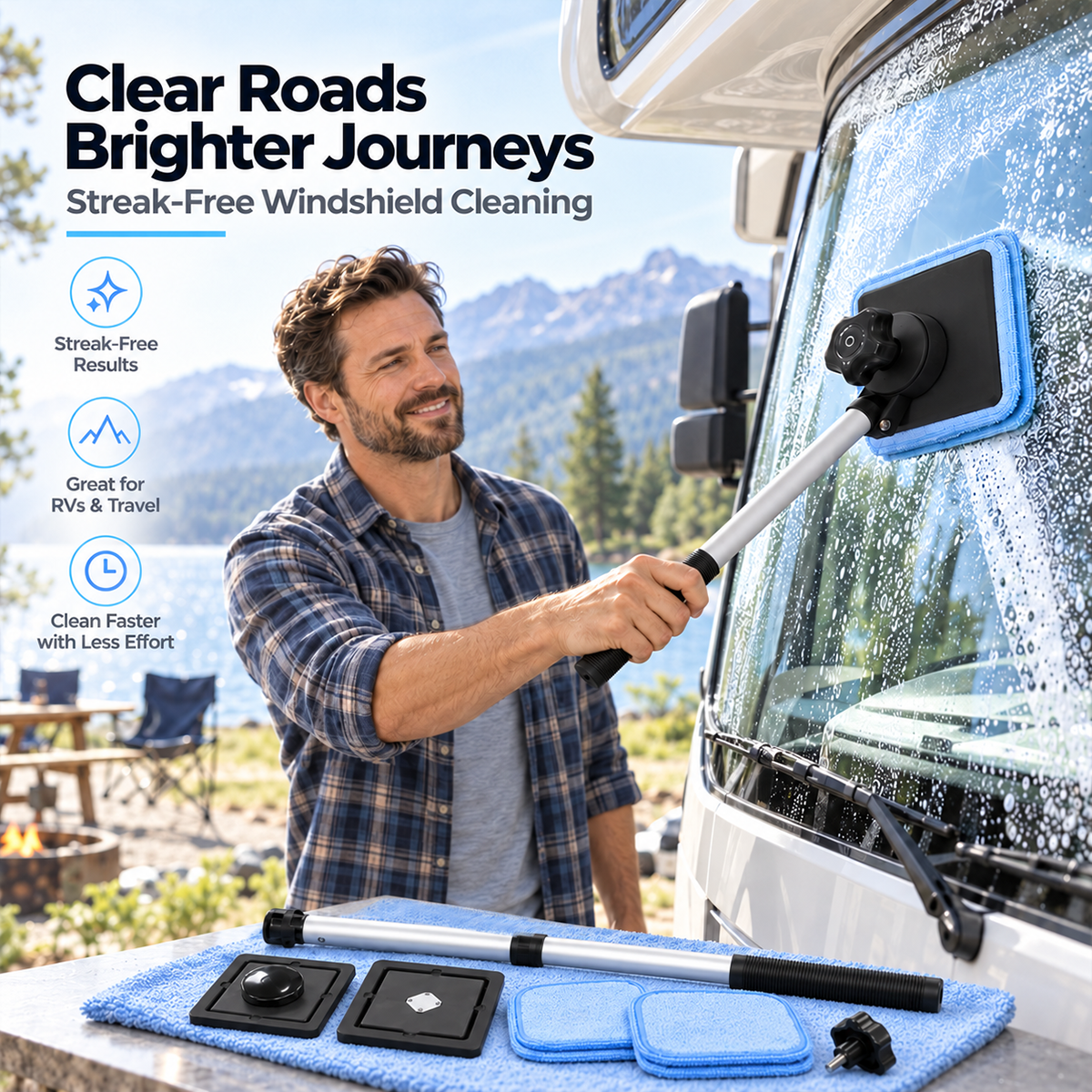 Dual Magnetic Car Windshield Cleaner | Streak-Free Auto Glass Cleaning Kit😍