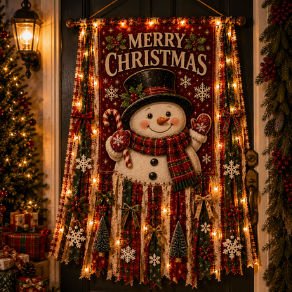 Lighted Christmas Door Hanging Decor