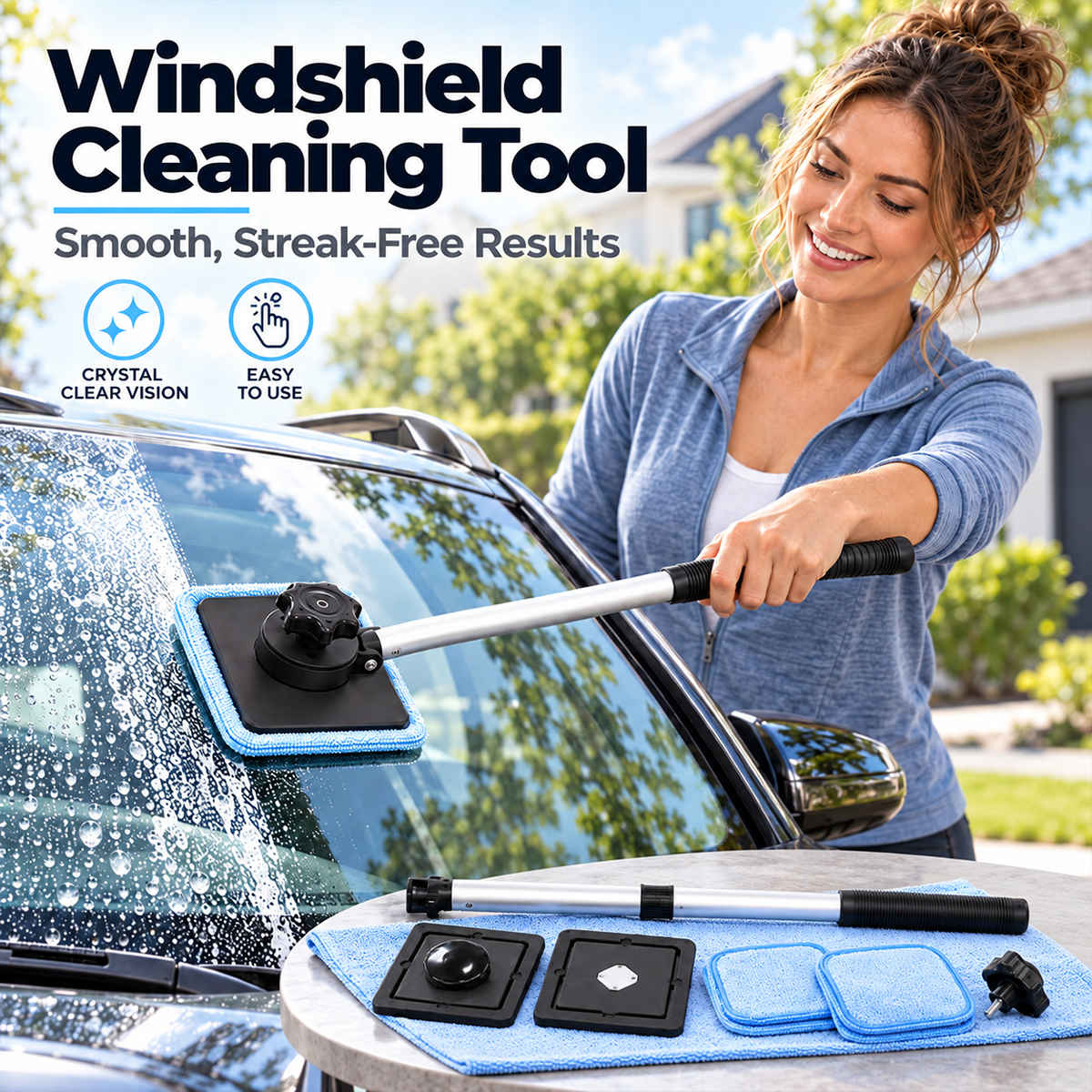 Dual Magnetic Car Windshield Cleaner | Streak-Free Auto Glass Cleaning Kit😍