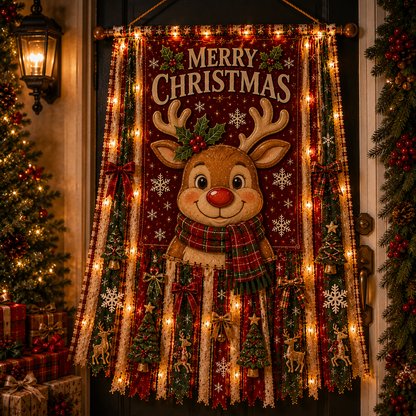 Lighted Christmas Door Hanging Decor