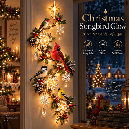 🎄🐦 Christmas Songbird Garden Glow™ – Illuminated Holiday Bird Wall Décor