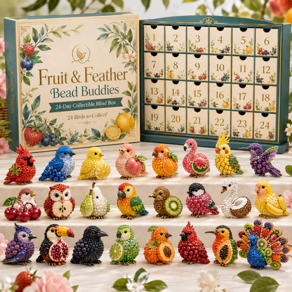 🍓 Fruit & Feather Friends — 24-Day Beaded Bird Advent Calendar