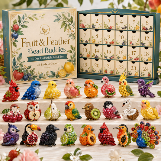 🍓 Fruit & Feather Friends — 24-Day Beaded Bird Advent Calendar