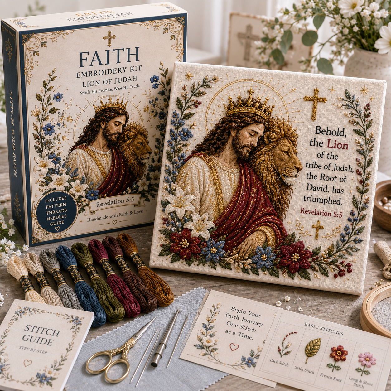 ✝️ Grace & Glory Faith Embroidery Collection - BUY 3 GET 1 FREE（4 PCS）