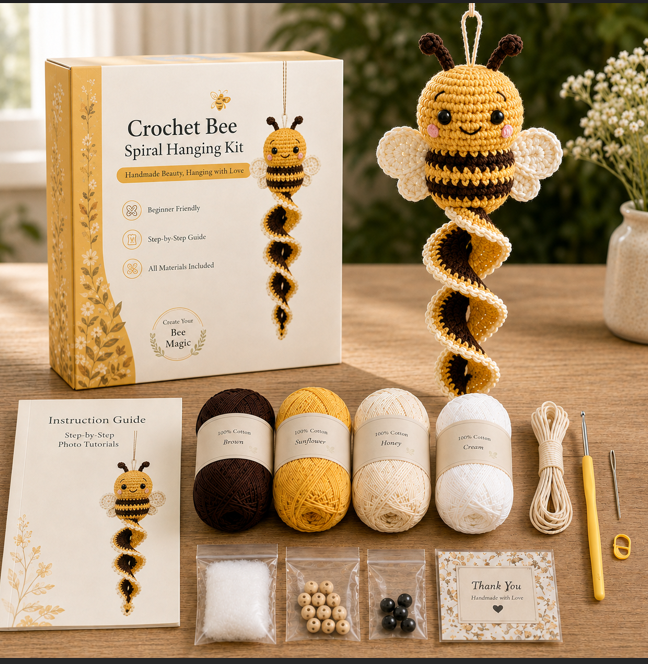 🎁Crochet Spiral Hanging Kit – Beginner-Friendly DIY Garden Animal Decor 🧶🌿