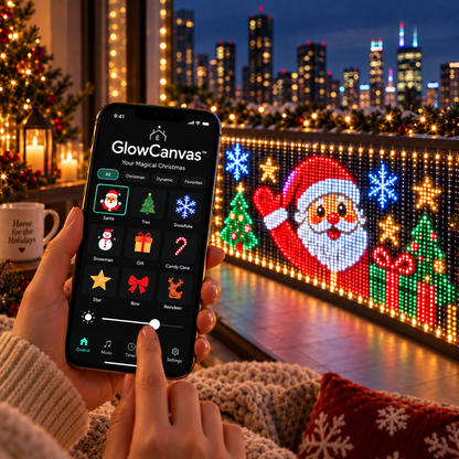 🎄 GlowCanvas™ Smart Christmas Curtain Lights – App-Controlled DIY Animated LED Display