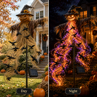 🎃 When The Crows Take Flight™ Haunted Scarecrow Solar Garden Light
