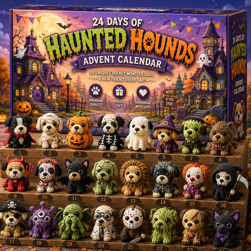 👻🐾 24 Days of Haunted Hounds – Halloween Crochet Dog Advent Calendar 🎃