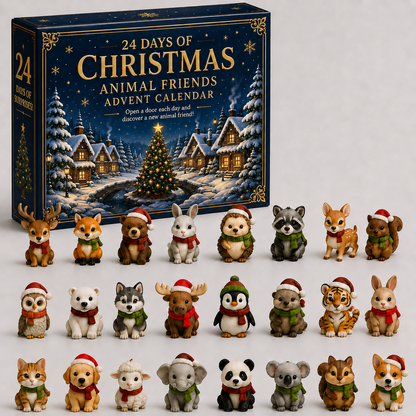 🎄 2026 Animal Friends Advent Calendar, 24 Days of Christmas Collectible Figurines