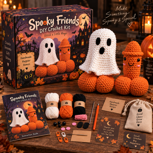 🎃🧶 Spooky Friends DIY Crochet Kit™