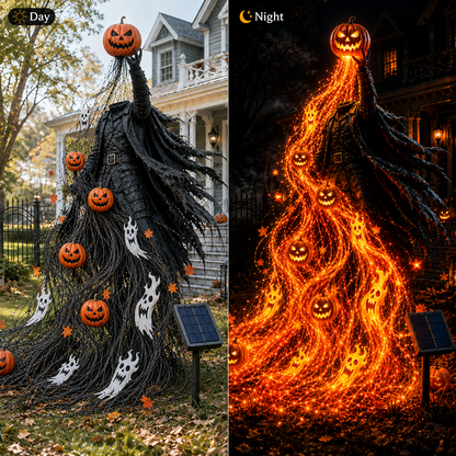 Headless Horseman Pumpkin Curse 🎃 Flowing Solar Halloween Yard Light