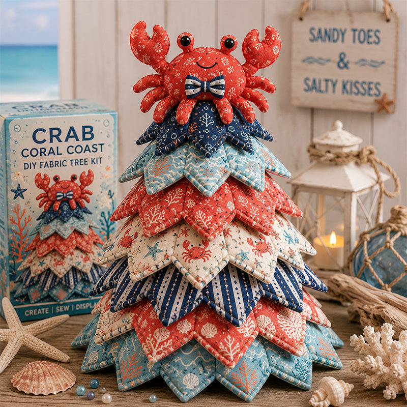 🔥Last Day Buy 3 Get 1 Free - Ocean Friends DIY Patchwork Christmas Tree Kit 🌊🎄