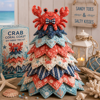 🔥Last Day Buy 3 Get 1 Free - Ocean Friends DIY Patchwork Christmas Tree Kit 🌊🎄