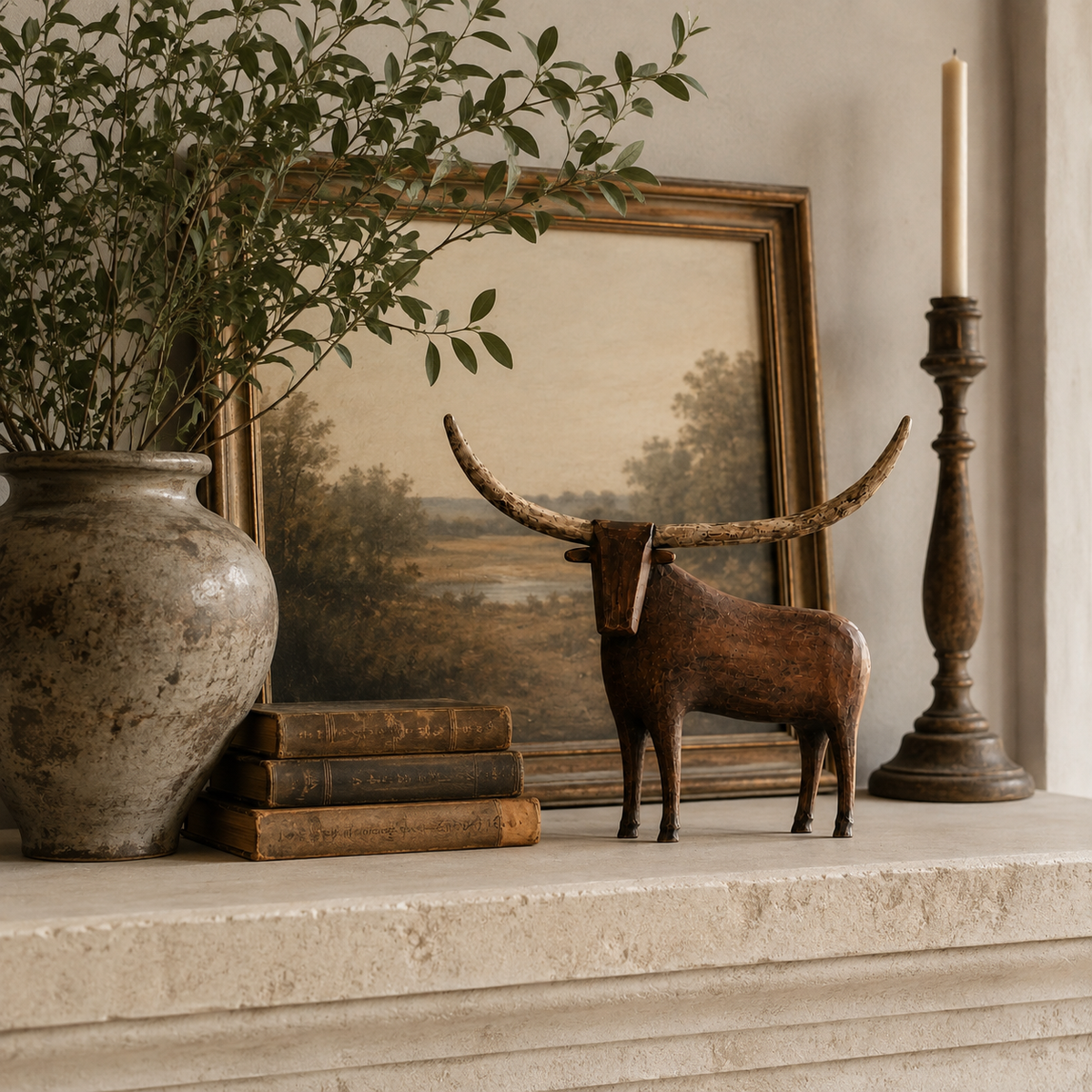Vintage longhorn home decor