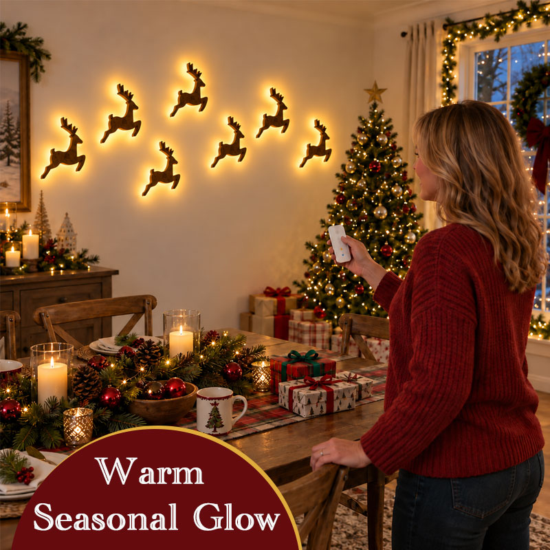 🦌✨ Glowing Christmas Reindeer Wall Light – Cozy Festive LED Decor