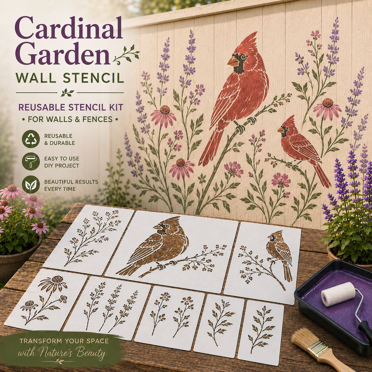 📦Limited Stock 49% OFF 🌿 Garden Wall Stencil™—Make your walls look lively and not monotonous🔥Buy 2 Get 1 FREE🎁Give your child a vivid home🏠