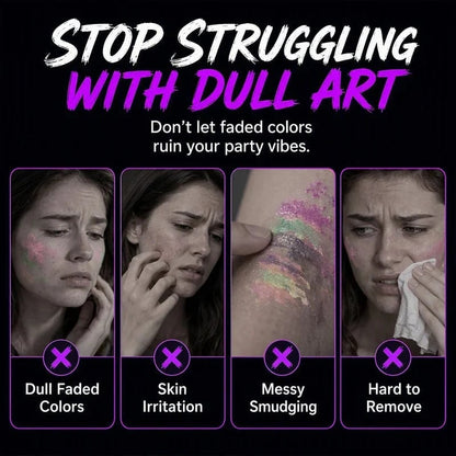 ✨ Neon Glow Body Art Pens – Colorful Party Tattoo Drawing Set