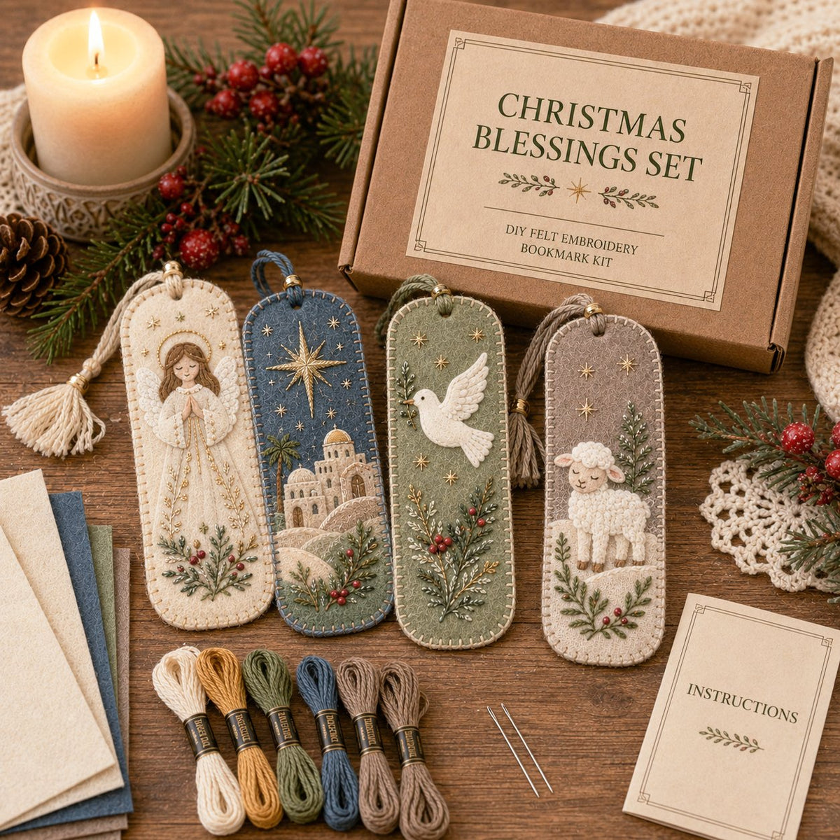 Christmas felt bookmark handmade gift