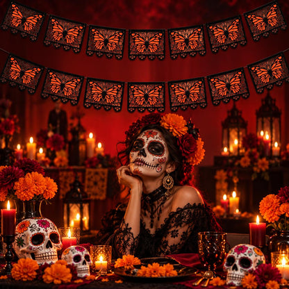 🔥LAST DAY 50% OFF-🦋 Monarchs Return Home™ Day of the Dead Butterfly Memorial Banner