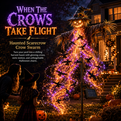 🎃 When The Crows Take Flight™ Haunted Scarecrow Solar Garden Light