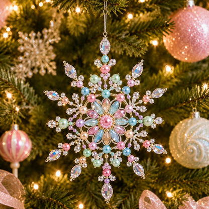 🎁Buy 3Get 1 Free❄️ DIY Crystal Beaded Snowflake Ornament Kit – Christmas Craft Decoration