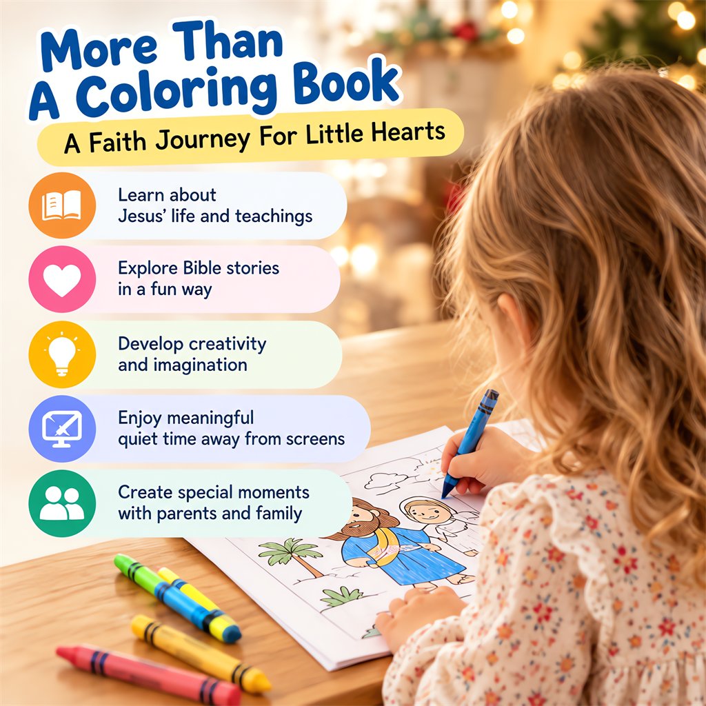 Child enjoying faith inspired coloring time