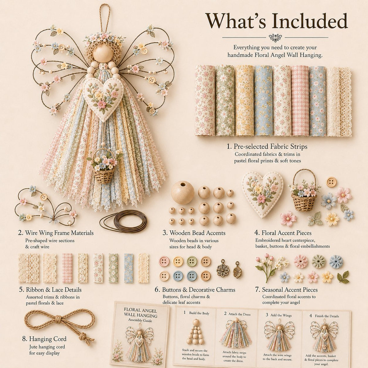 🪽 Angel Fabric Hanging DIY Kit
