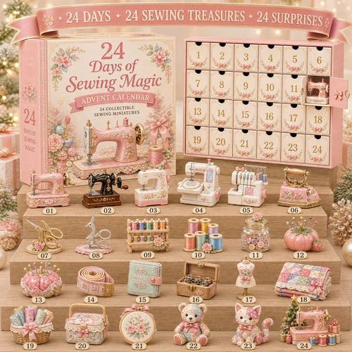 ⏳ Last Day 49% OFF – 🧵24 Days Of Sewing Magic Advent Calendar | 24 Sewing-Inspired Miniatures for Craft Lovers, Quilters & Handmade Enthusiasts 🎁