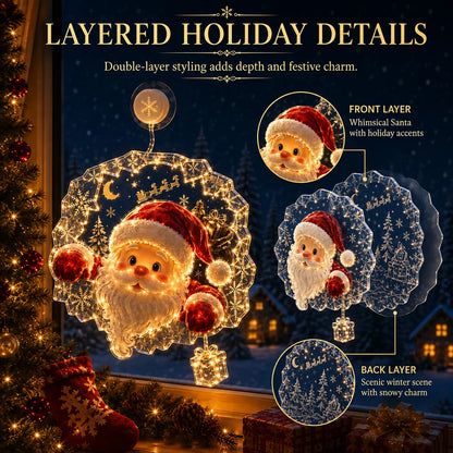 ⏳ Last Day 49% OFF – 🎄Lighted Christmas Window Decoration with Suction Cup | Warm LED Window Light with Double-Layer Design & Multiple Festive Styles ✨