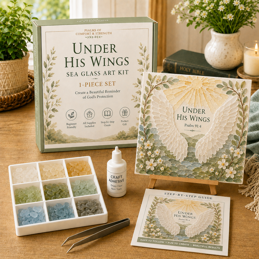 Under His Wings sea glass-style art kit
